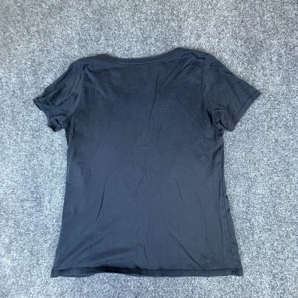 The Nike Tee Dri-FIT Shirt Womens Medium Black Swoosh Logo Cotton Athletic Cut
